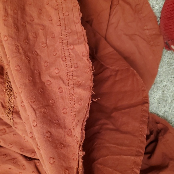 Anthroropologie BOHO Pilcro LongSleeve Mock-Neck Swing Orange Mini Midi Dress 2X - Picture 13 of 13